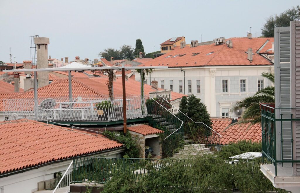 View over the rooftops of Piran from the town wall