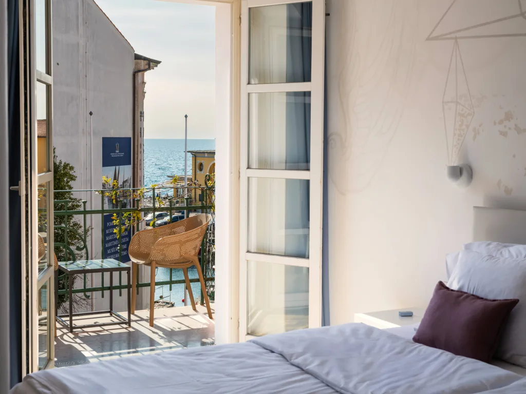 Hotel room with sea view at Art Hotel Tartini in Piran